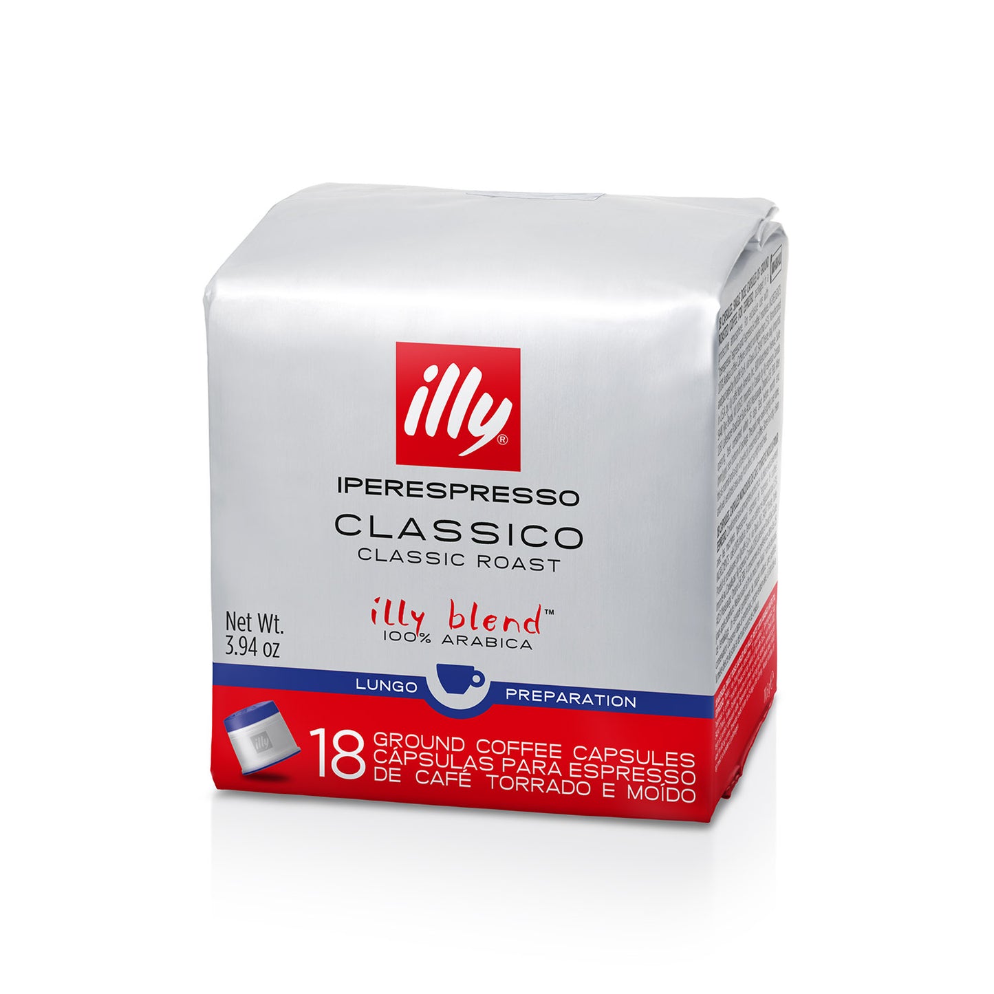 illy iperEspresso Capsules - Lungo - 18 Capsules (Blue)