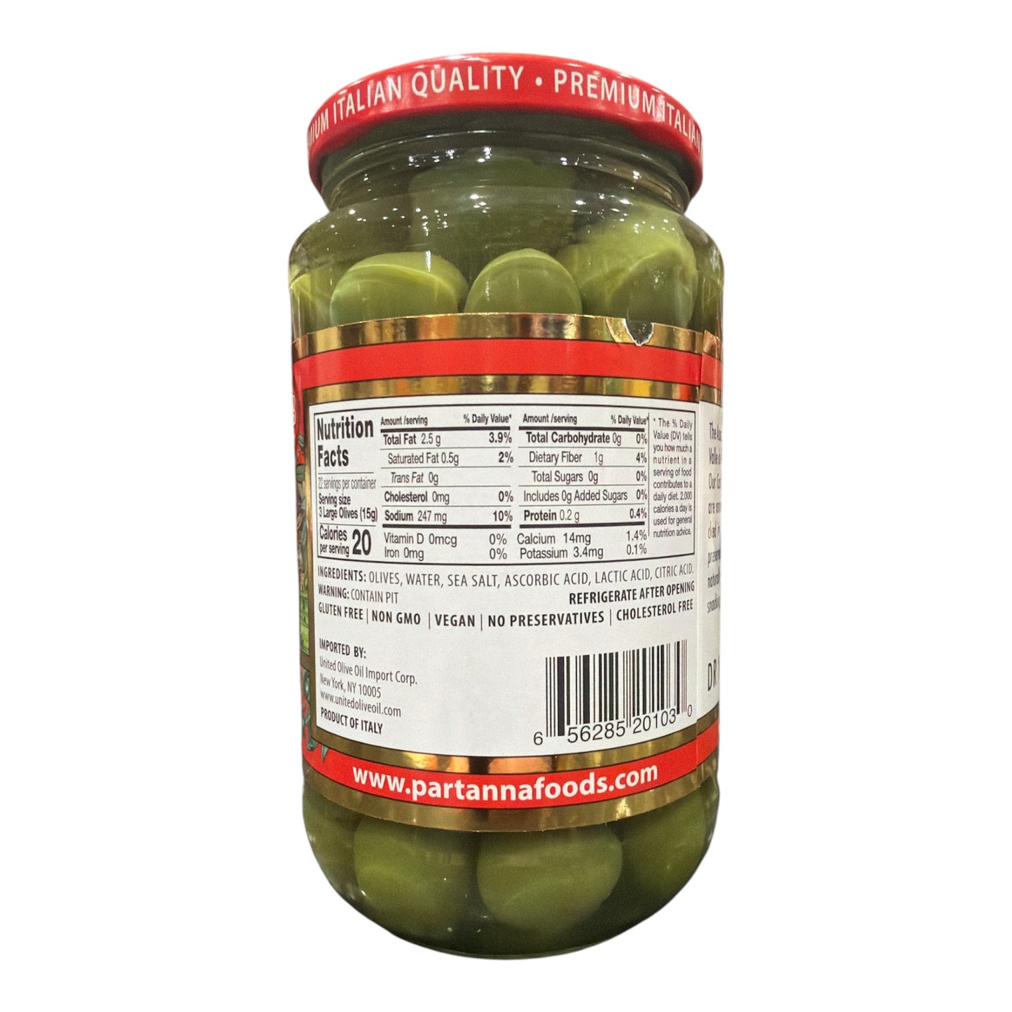 Partanna - Castelvetrano - Whole - Green Olives - 340g ( 12oz)