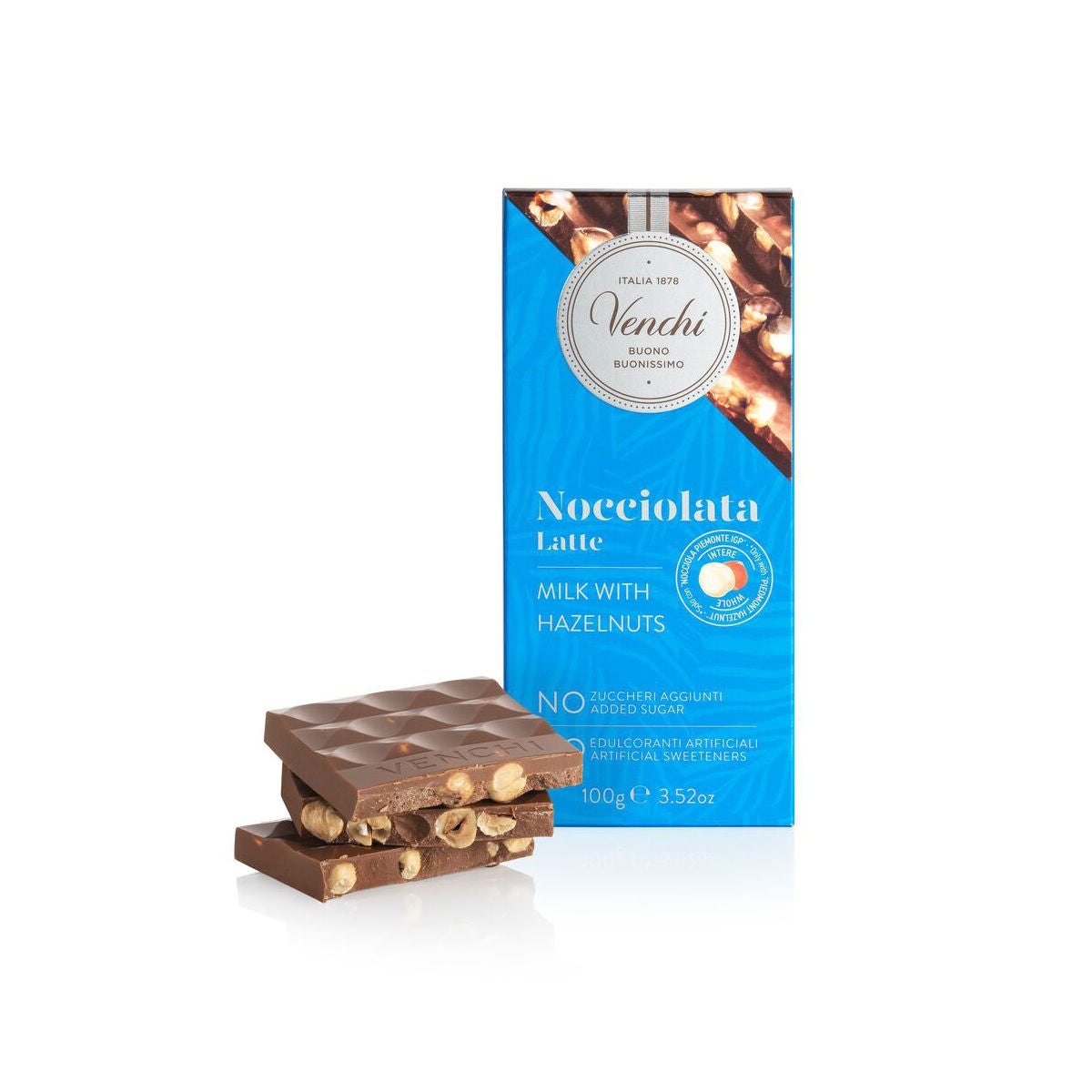 Venchi - NO Added Sugar Milk Hazelnut Bar 100g (3.52 oz)