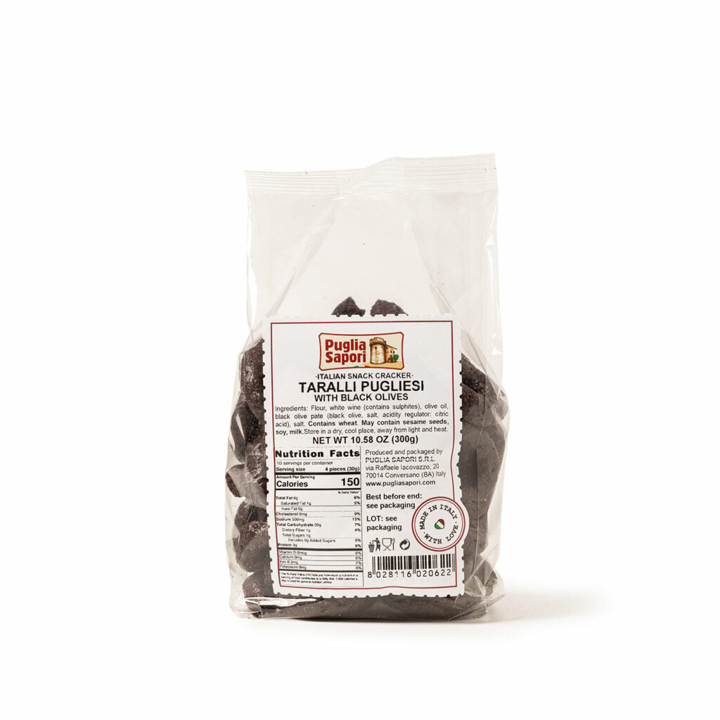 Puglia Sapori - Taralli With Black Olives - 300g (10.58oz)