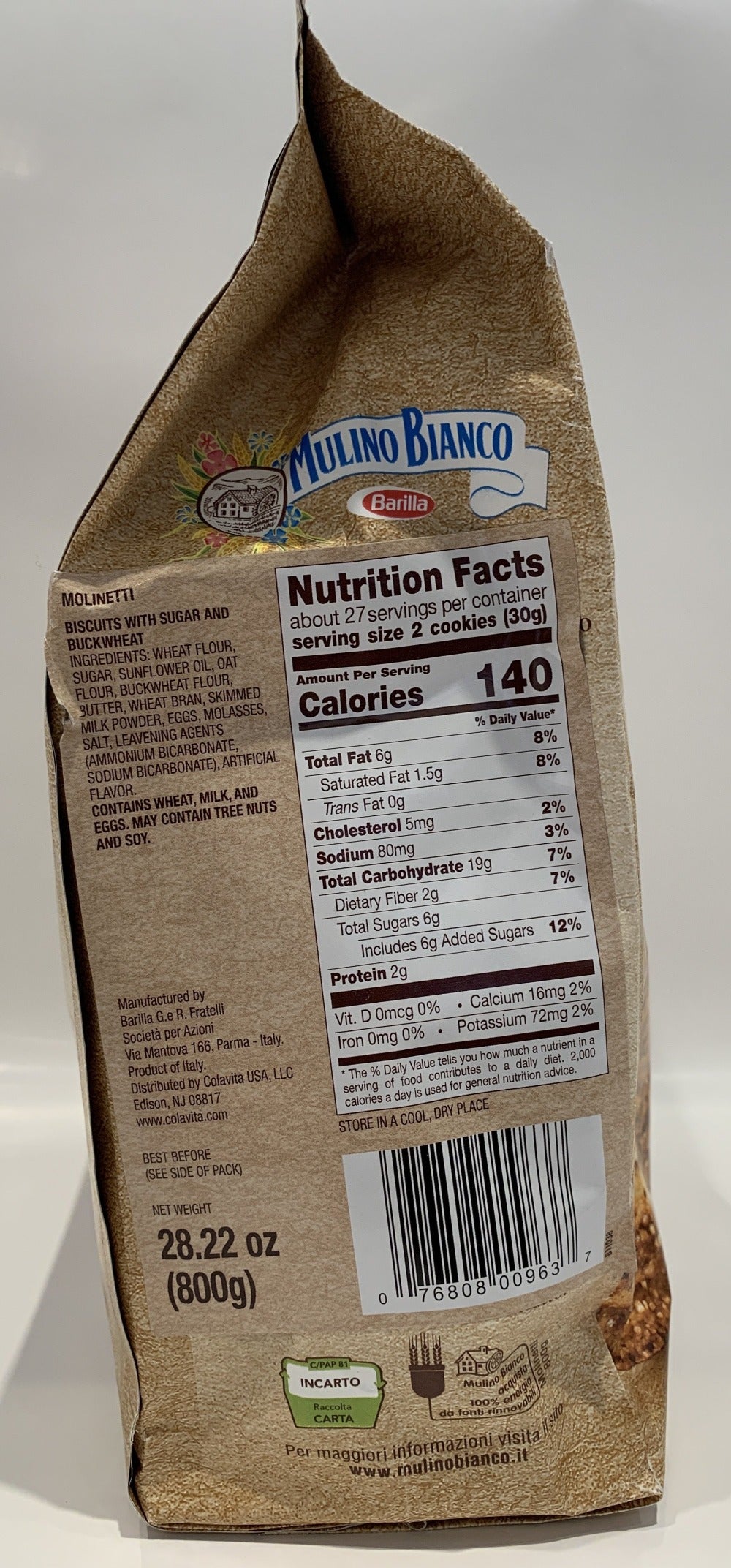 Mulino Bianco - Molinetti Whole Wheat Biscuits - 800g (28.22 oz)