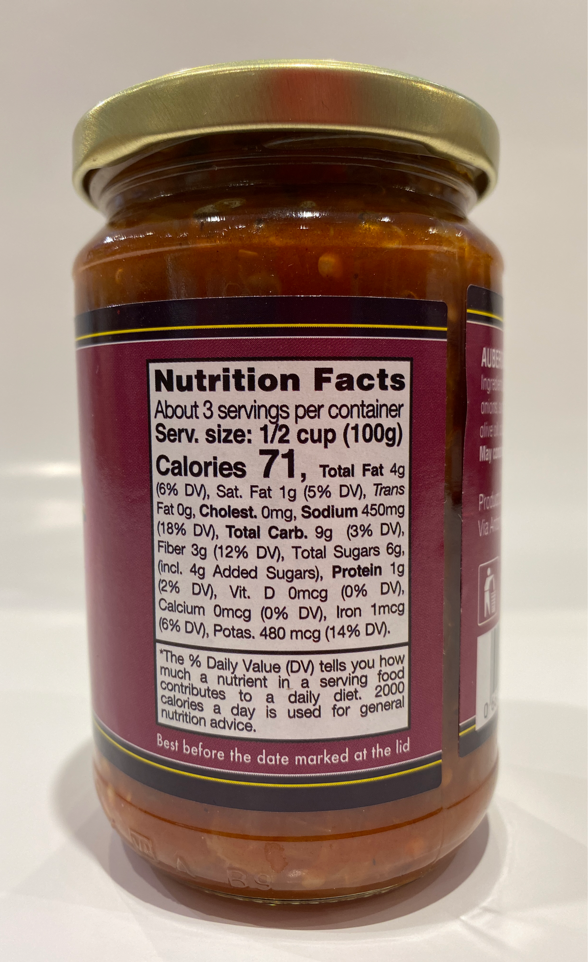 Contorno - Caponata Di Melenzane Di Sicilia - 300g (10.5 oz)
