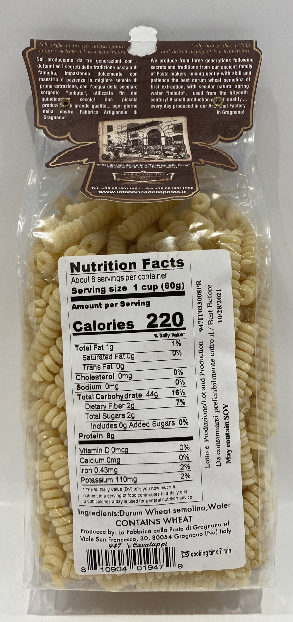 La Fabbrica Della Pasta Di Gragnano - e Cavatappi - 17.6 oz