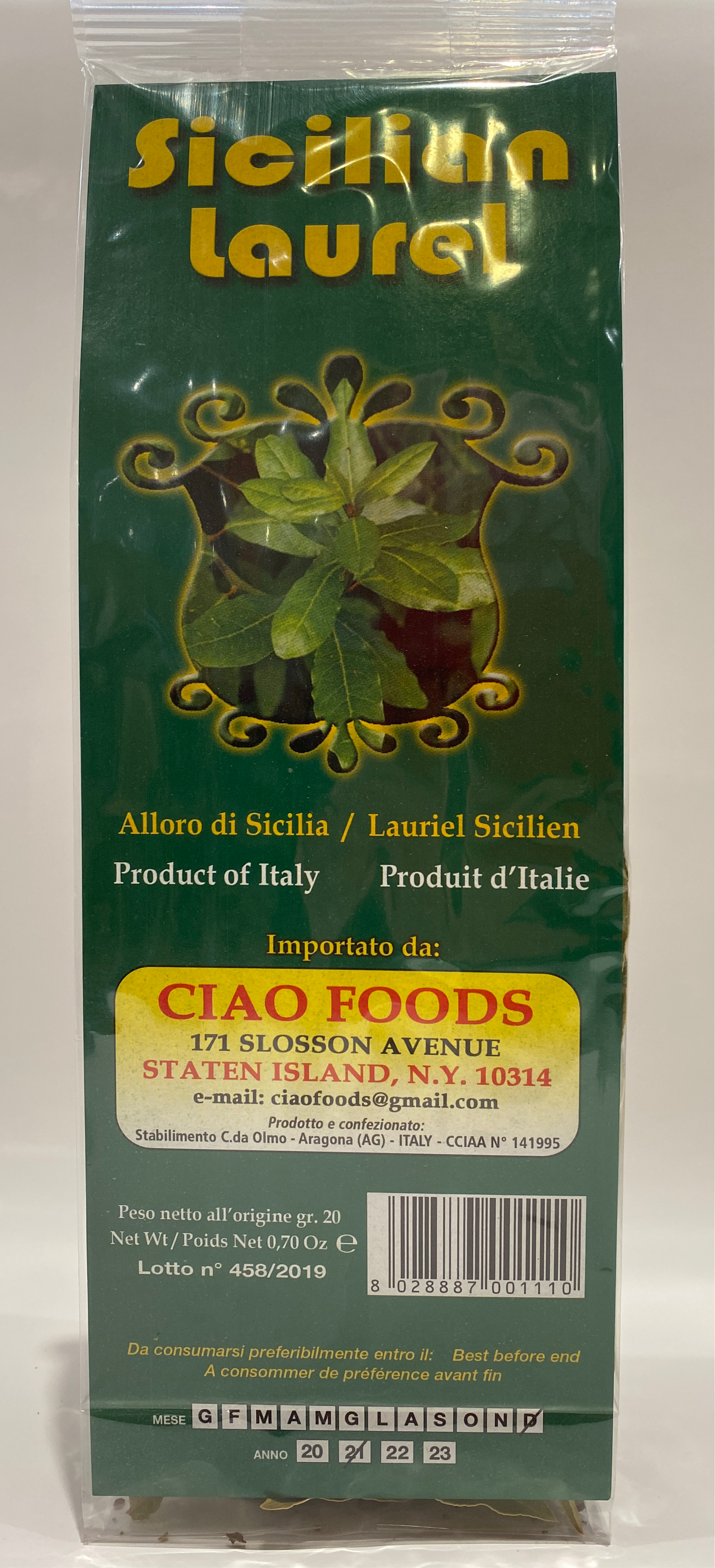 Ciao Foods - Sicilian Bay Leaves Alloro - 0.70 oz
