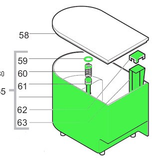 Saeco Magic / Royal Water Tank with gasket (Color: Blue Tint) - 0317.A16.230