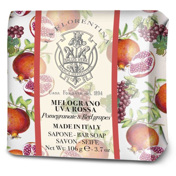 La Florentina - Bar Soap - Melograno Uva Rossa - 106g (3.7oz)