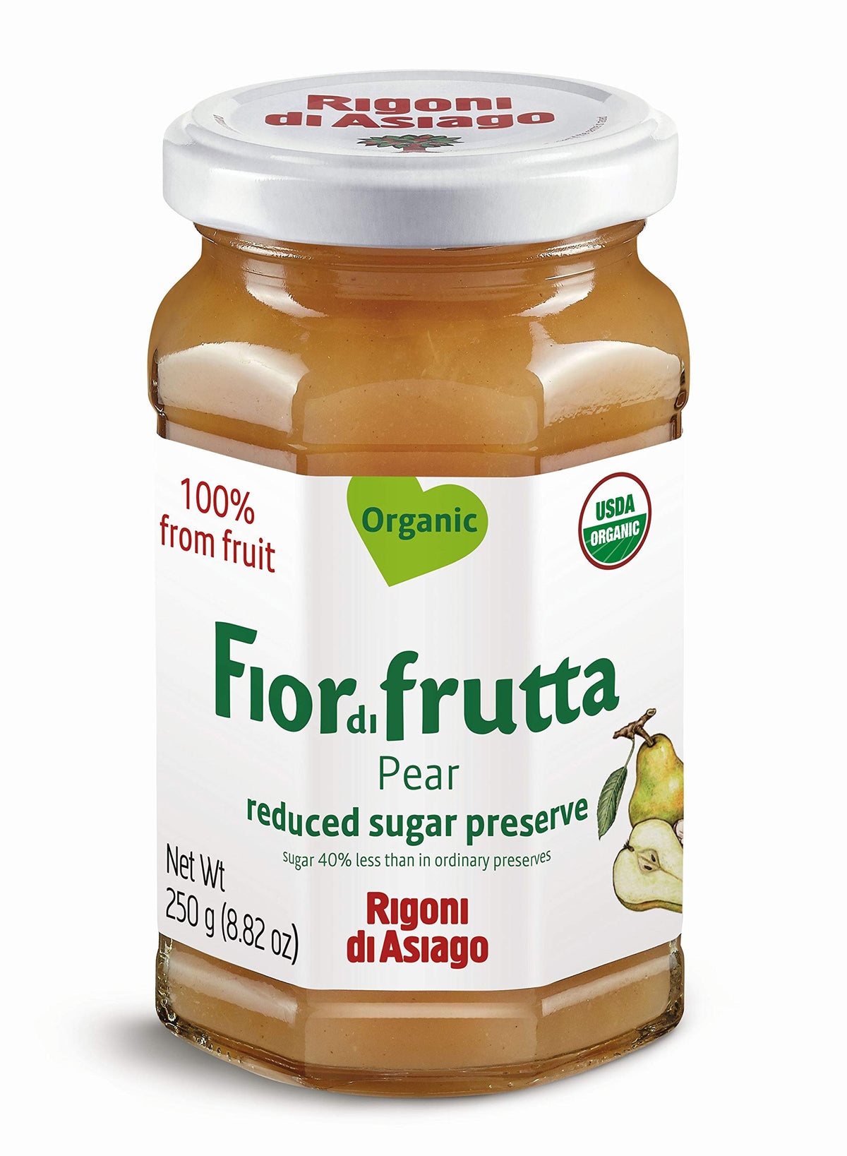 Rigoni - Fior Di Frutta - Reduced Sugar Preserve - Pear Jam - 250g (8.82oz)