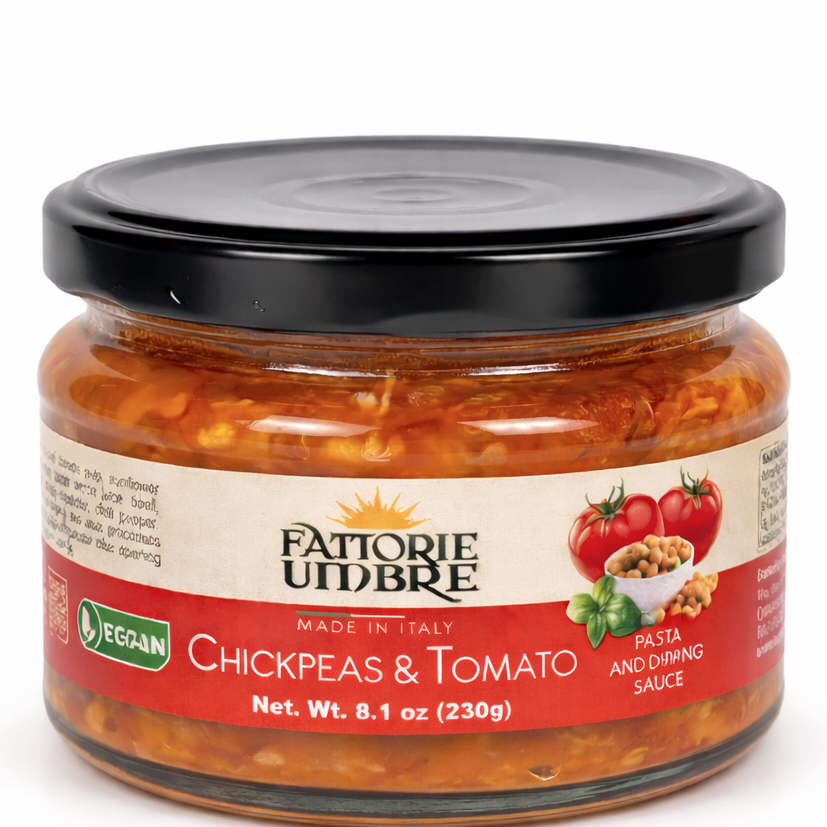 Fattorie Umbre - Chick Peas & Tomatoe - Pasta & Dipping Sauce - 230g (8.1oz)