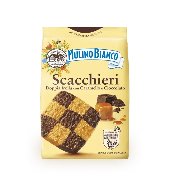 Mulino Bianco - Scacchieri - Frolla con Caramello e Cioccolato - 300g