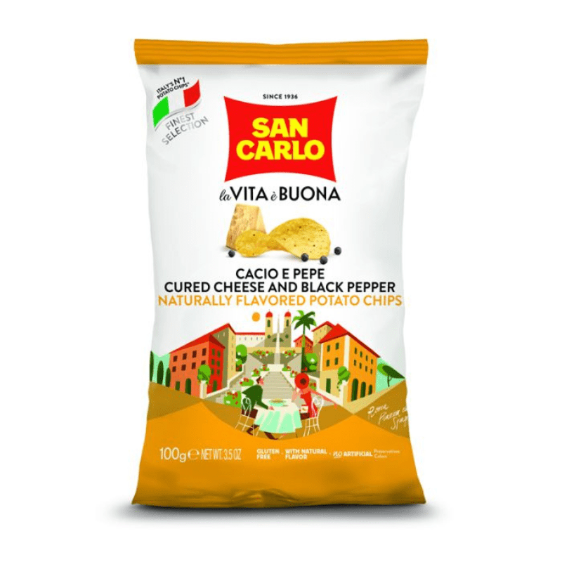 San Carlo - Cacio e Pepe - Cured Cheese & Black Pepper - Gluten Free - 100g (3.5oz)