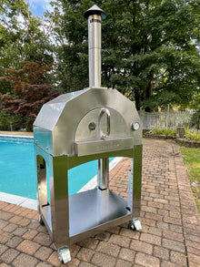 ilFornino® Fiamma Rossa– Grande Stainless Steel Wood Fired Pizza Oven with Adjustable Height Stand