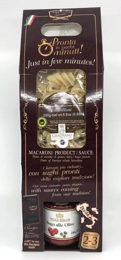 La Fabbrica Della Pasta - Le Specialita' - 'e Fusilloni & Sugo alle Olive - 250g (8.8 oz) and 180g