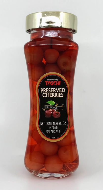 Toschi - Preserved Cherries in Liquor - Modi Jar- 470ml (15.89 oz)