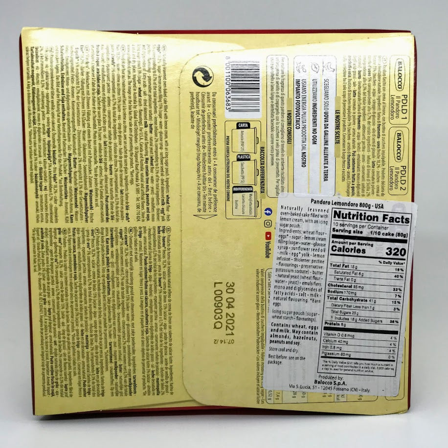 Balocco -  Pandoro Lemondoro - 800g