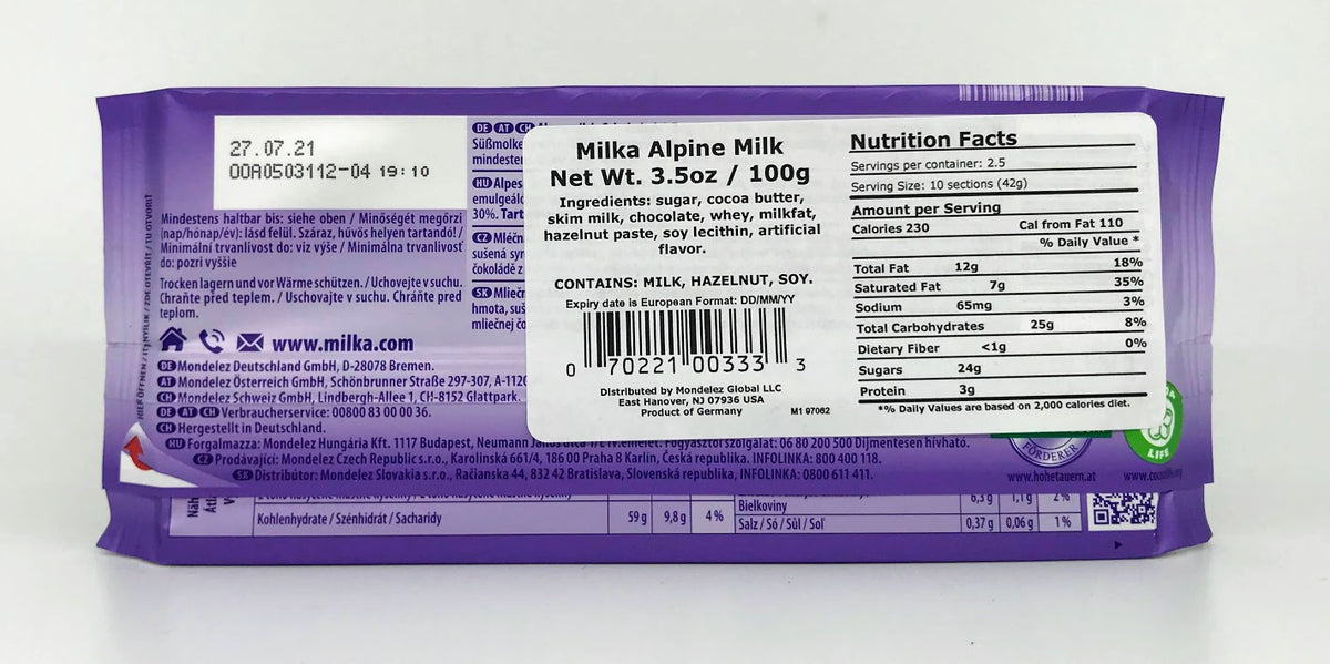 Milka - Alpine Milk - 100g (3.5oz)