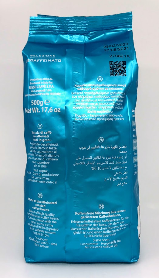 Essse Caffe - Decaffeinated - Espresso Whole Beans - 1.1 lb Bag