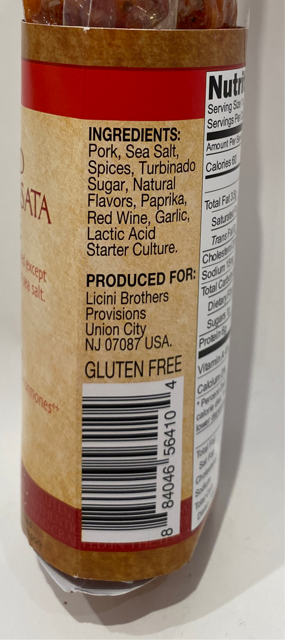 Licini - Uncured Hot Sopressata Salame - (Gluten Free) - 7 oz