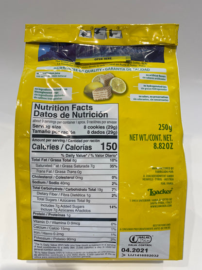 Loacker - Quadratini Lemon Wafers - 250g (8.82oz)