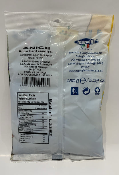 Mangini - Linea Digestive - Caramelle - ANICE - 150g (5.29 oz)