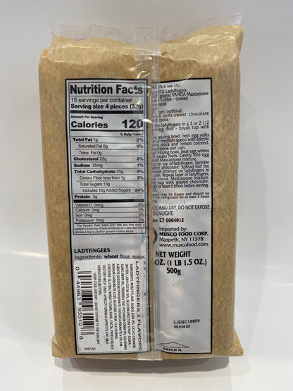 Vantia - Savoiardi 2 Flavors (Cacao and Plain) - 17.5 oz