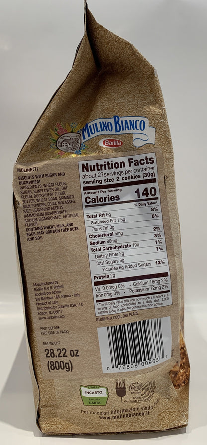 Mulino Bianco - Molinetti Whole Wheat Biscuits - 800g (28.22 oz)