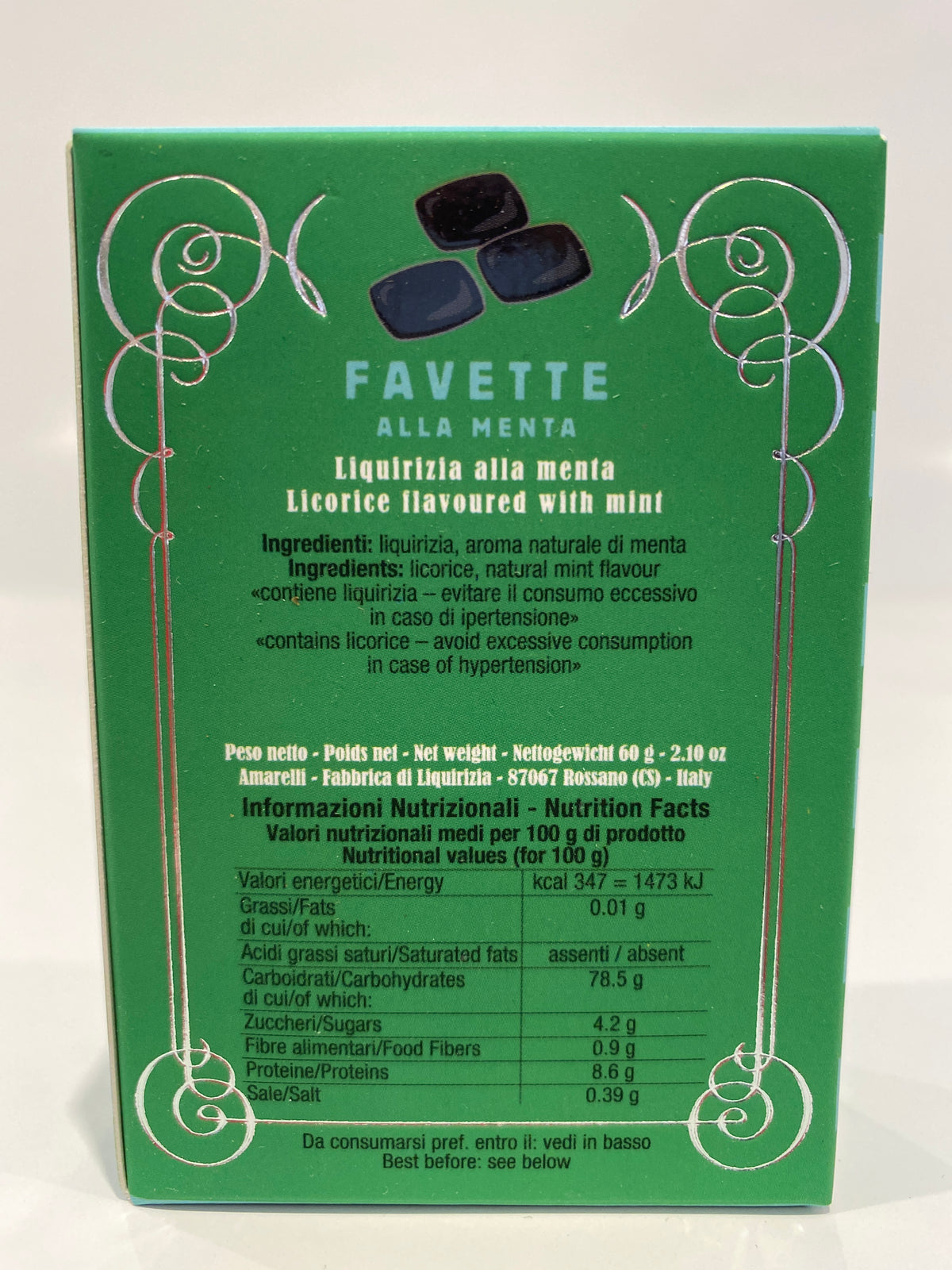 Amarelli - Favette Liquirizia Alla Menta - 2.10 oz