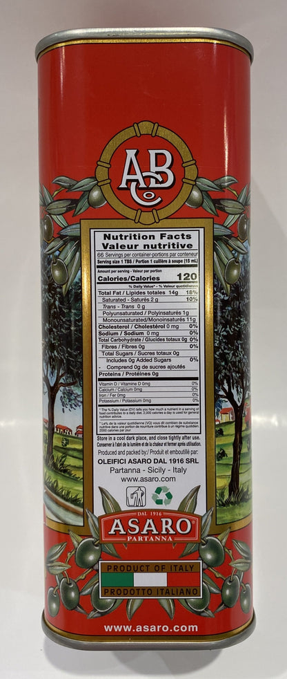 Partanna - Sicilian Extra Virgin Olive Oil - 1 Liter (34 FL oz)