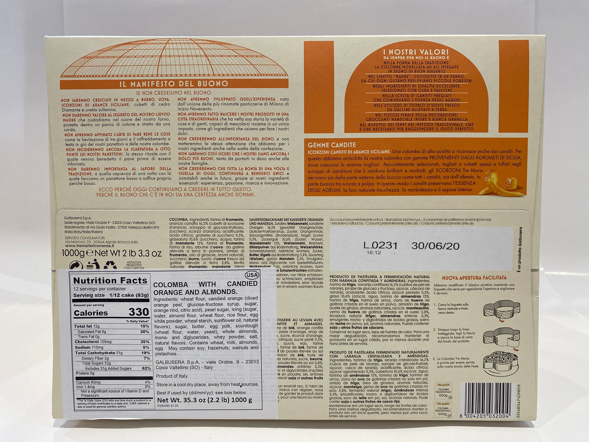 Tre Marie - La Colomba Tradizionale - 35.3 oz
