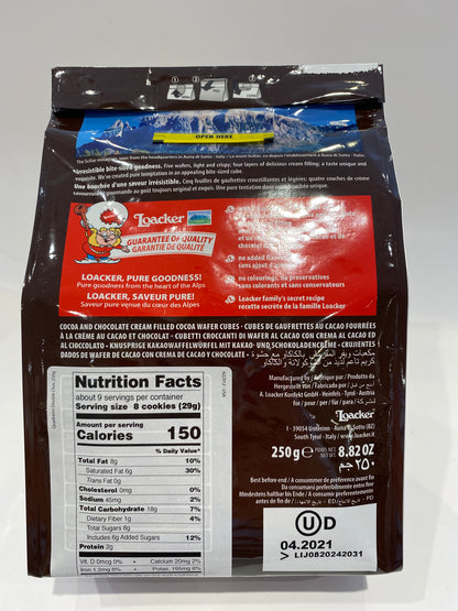 Loacker - Quadratini Double Chocolate Wafers - 250g (8.82oz)