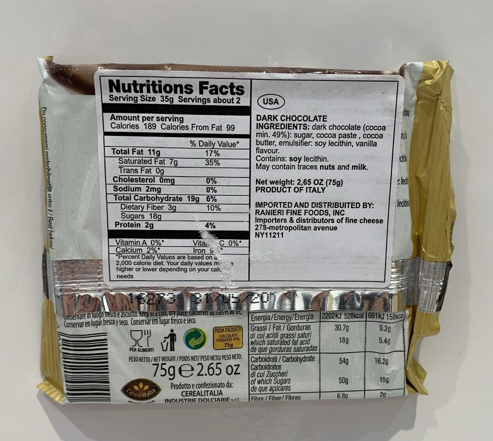 Duca - Dark Chocolate - 75g (2.6 oz)