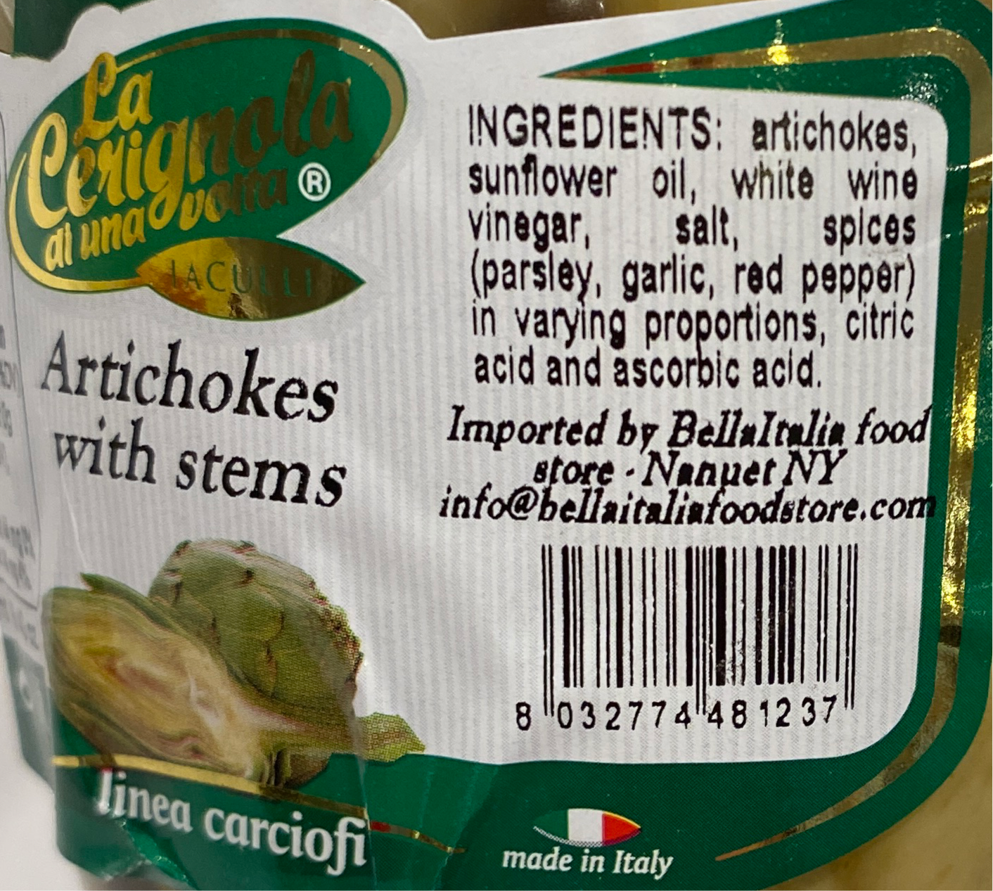 La Cerignola - Artichokes With Stems - 19.40 oz