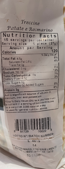Colacchio - Treccine  Patate E Rosmarino - 14.11 oz
