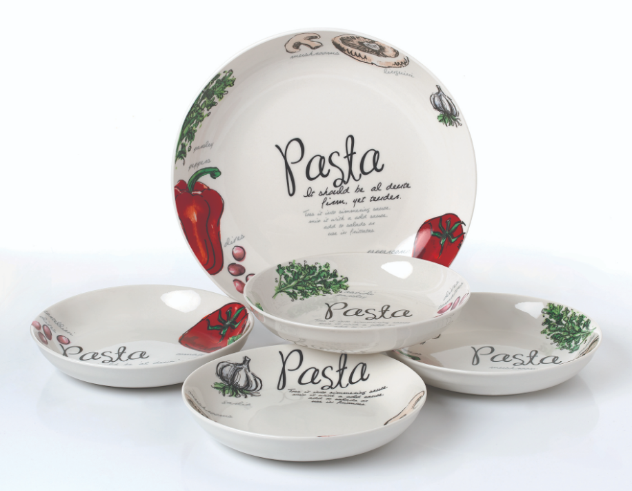 Lorren Home Trends - Vegetable & Herbs - 5 PC Pasta Set